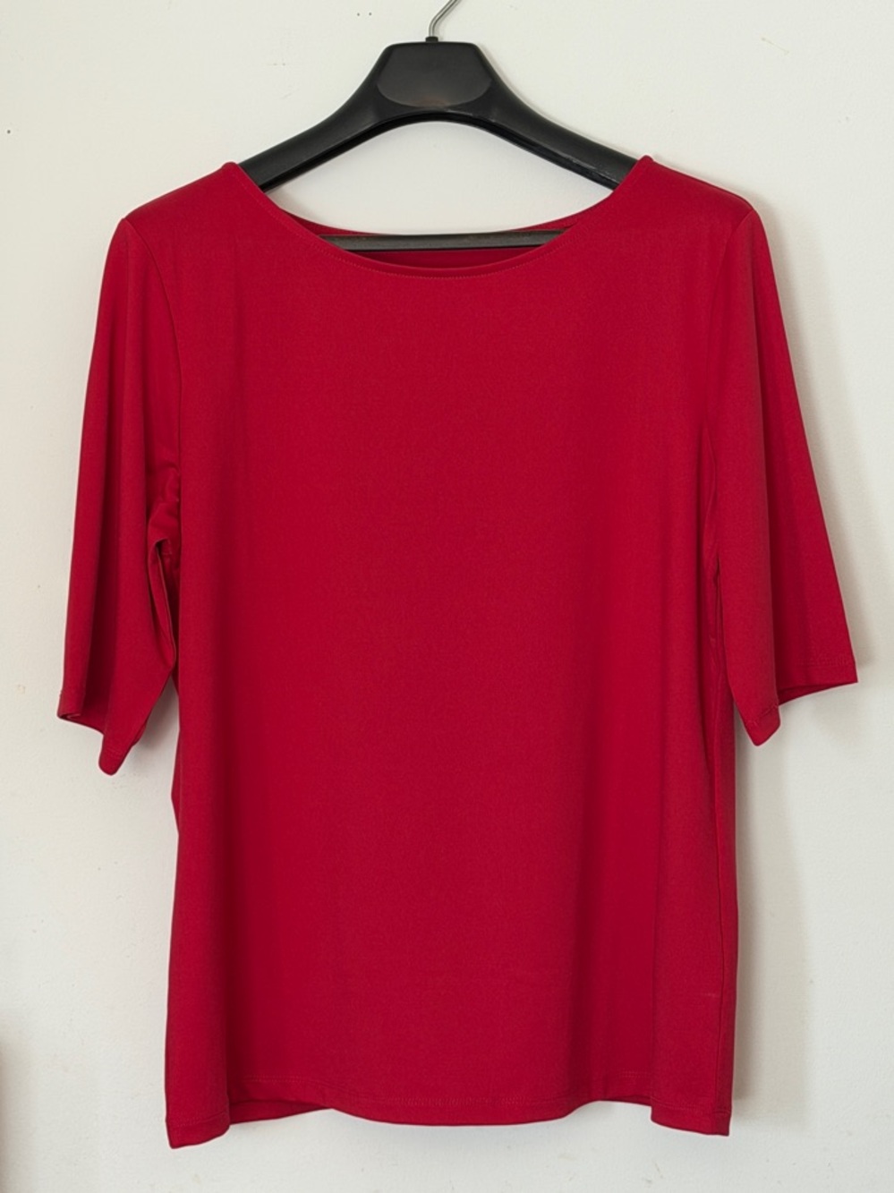 Susan Graver Vibrant Red Boatneck Short-Sleeve Top